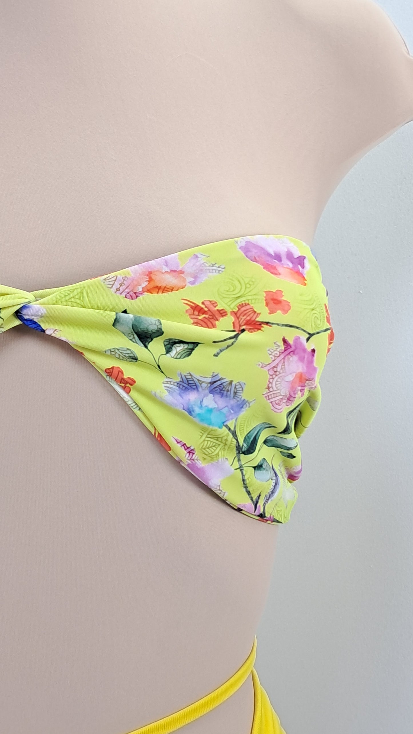Bikini Strapless Floral Amarillo