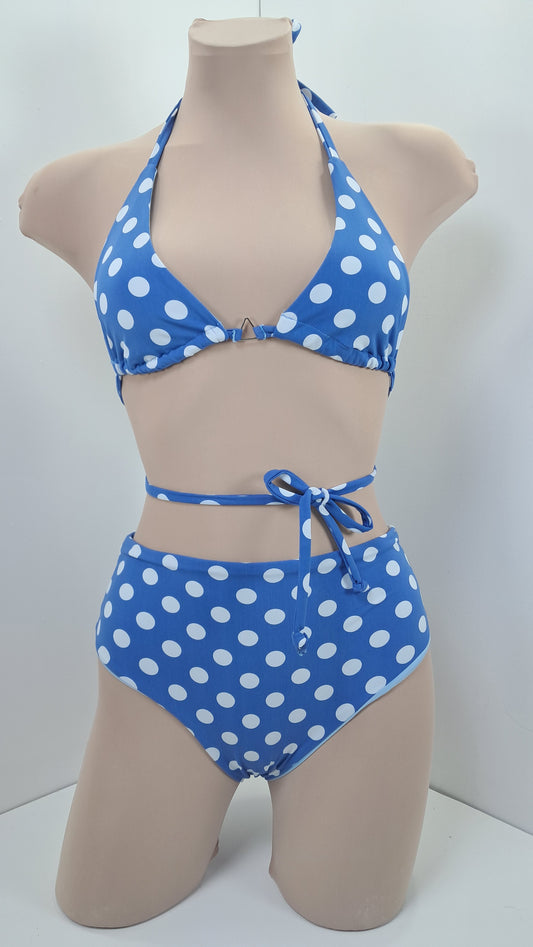 Bikini Retro Lunares Azul